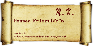 Messer Krisztián névjegykártya