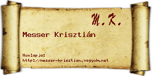 Messer Krisztián névjegykártya